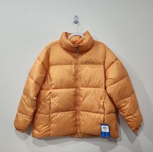 Columbia Women's Puffer Winter Jacket Light Orange Full Zip Size 1X $180 NWT